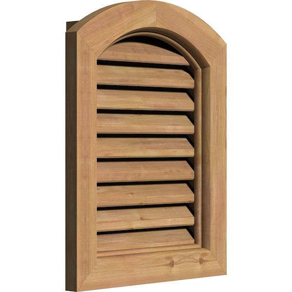 Arch Top Gable Vent Functional, Western Red Cedar Gable Vent W/ Brick Mould Face Frame, 16W X 16H